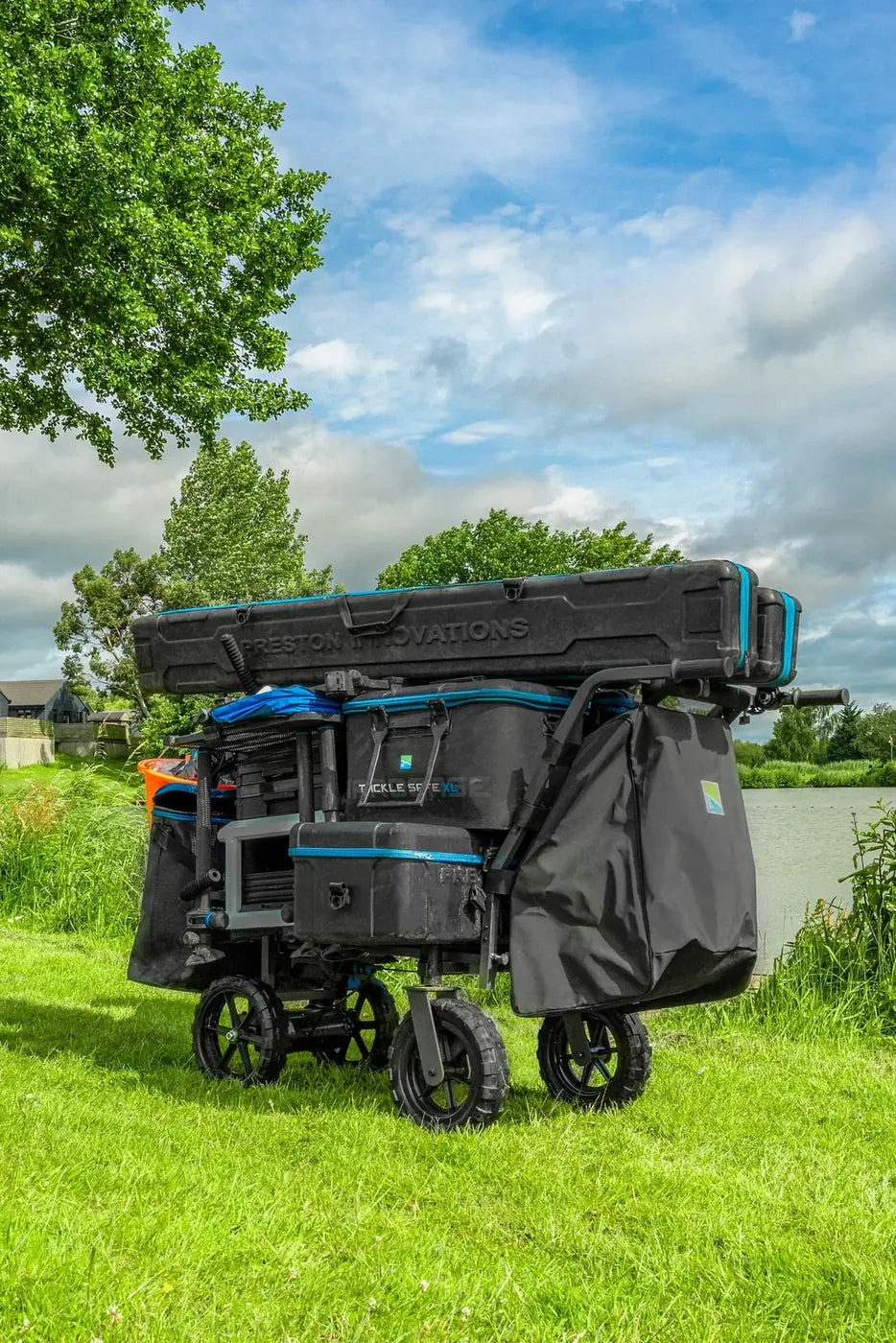 Preston Power Shuttle elektrische transportkar met volledige visuitrusting