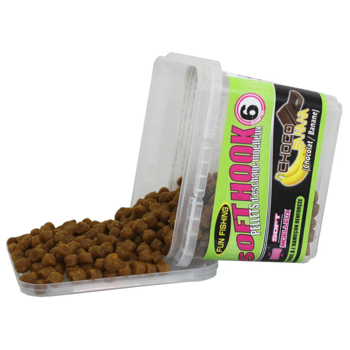 Fun fishing soft hooks pellets 6mm - choco banana