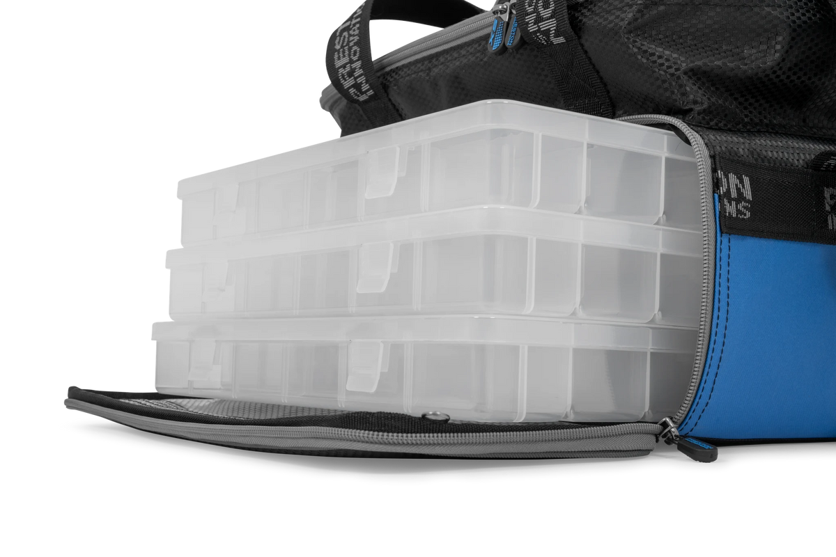 Preston Competition XS Feeder Case detail van de drie opbergdozen