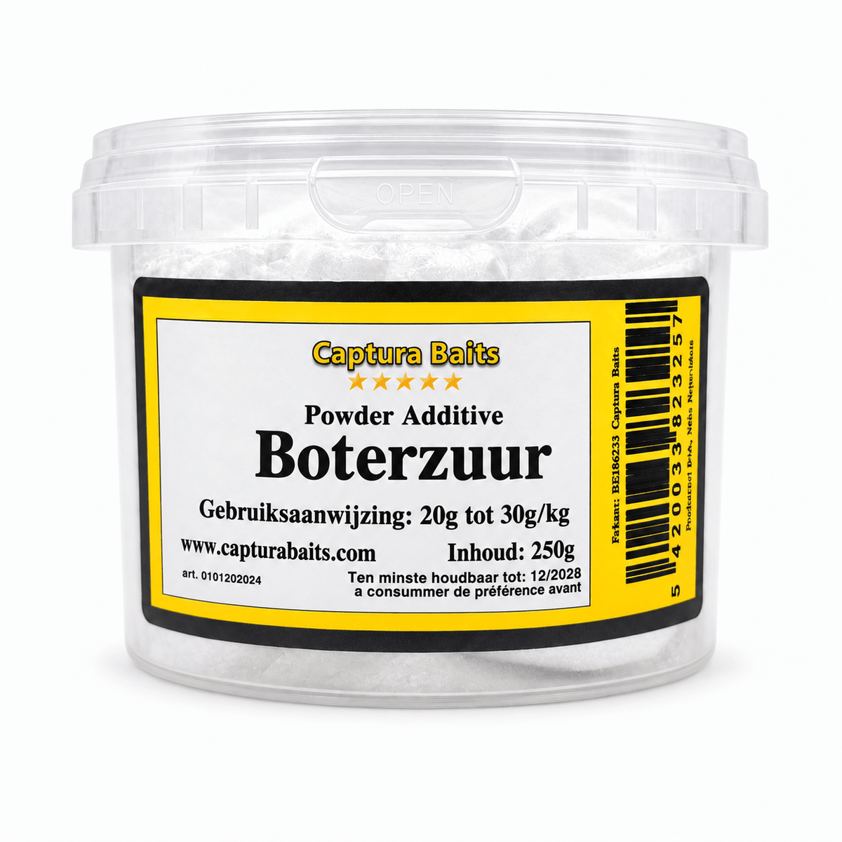 Captura Baits Boterzuur Poeder 250g verpakking
