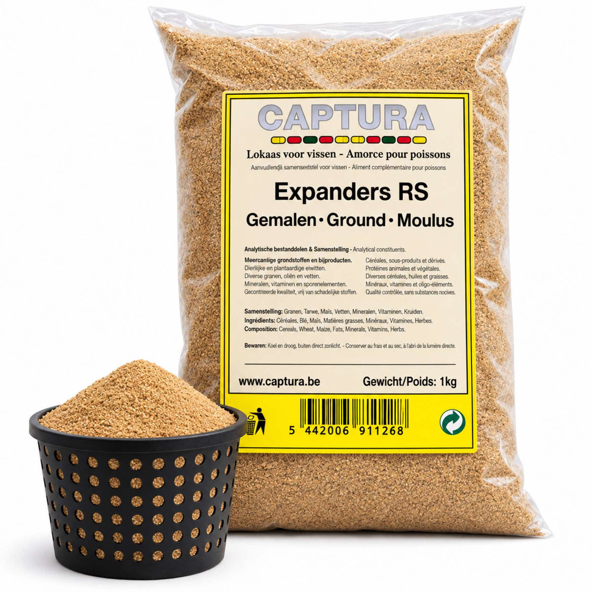 Captura Baits Ground Match RS 2kg – gemalen expander pellets met voerkorf