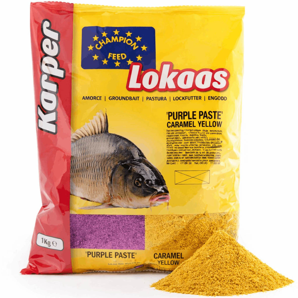 Champion Feed Purple Paste 1kg Caramel Yellow haakdeeg verpakking