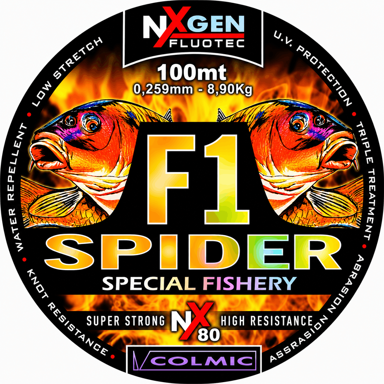 Colmic_F1_Spider_Nylon_100m_025mm