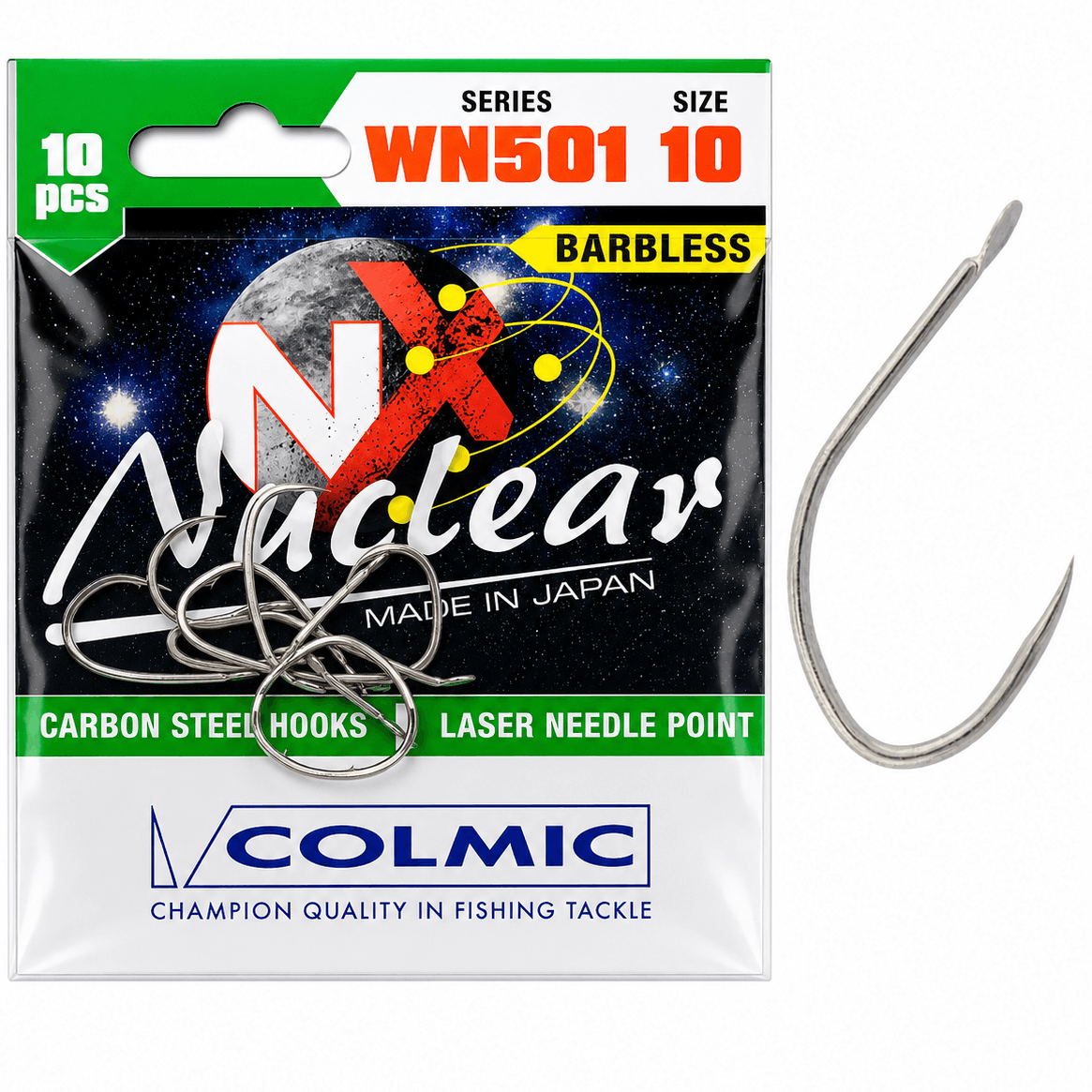 Colmic_Nuclear_WN501_Hooks_Nickel_Nikkel_Haken_Weerhaakloos-size-10