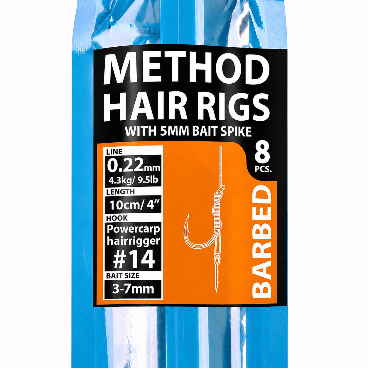 Cresta-Method-Hair-Rigs-with-5mm-bait-spike-barbed-022mm-10cm