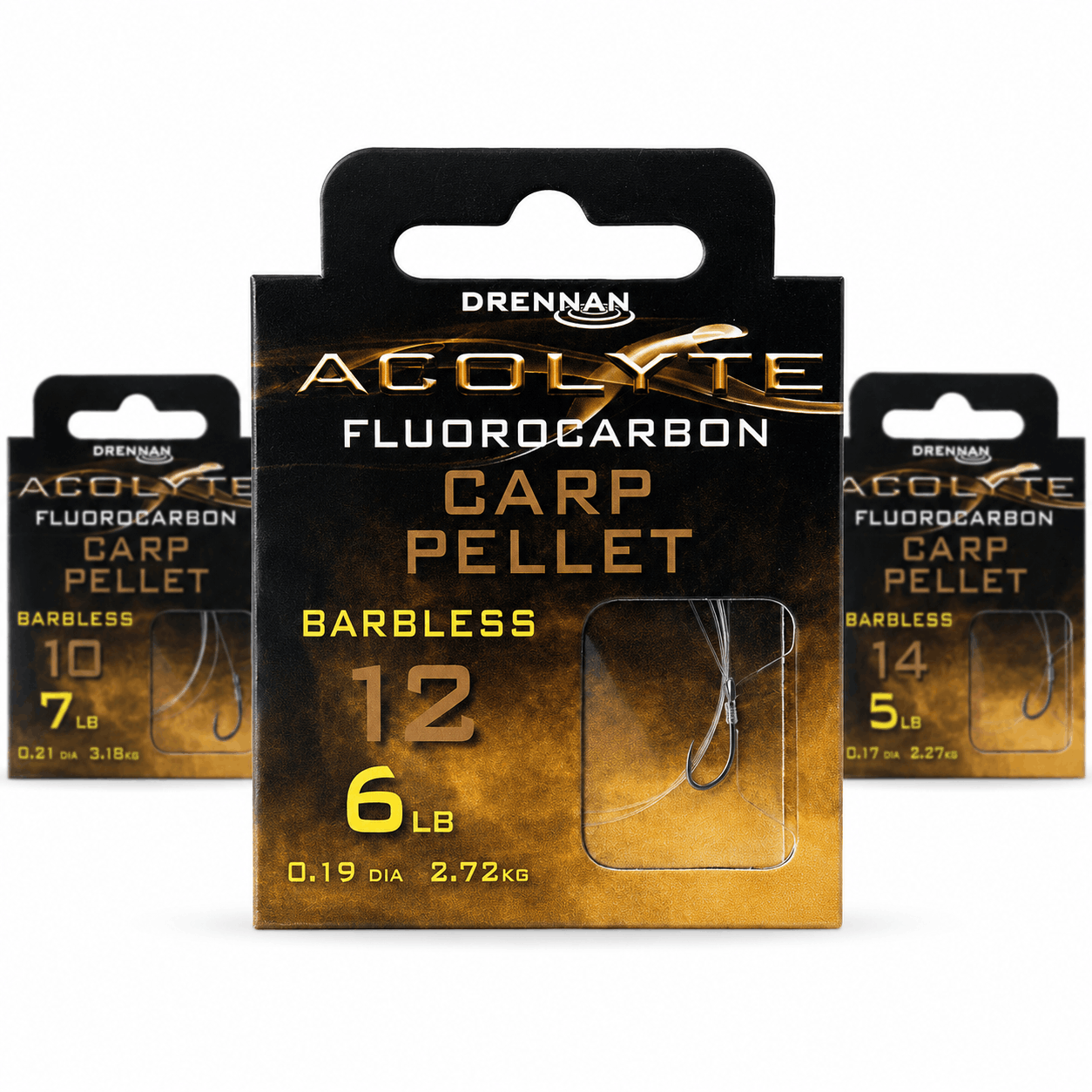 DRENNAN-ACOLYTE-CARP-PELLET-HOOK-TO-FLUOROCARBON-30CM