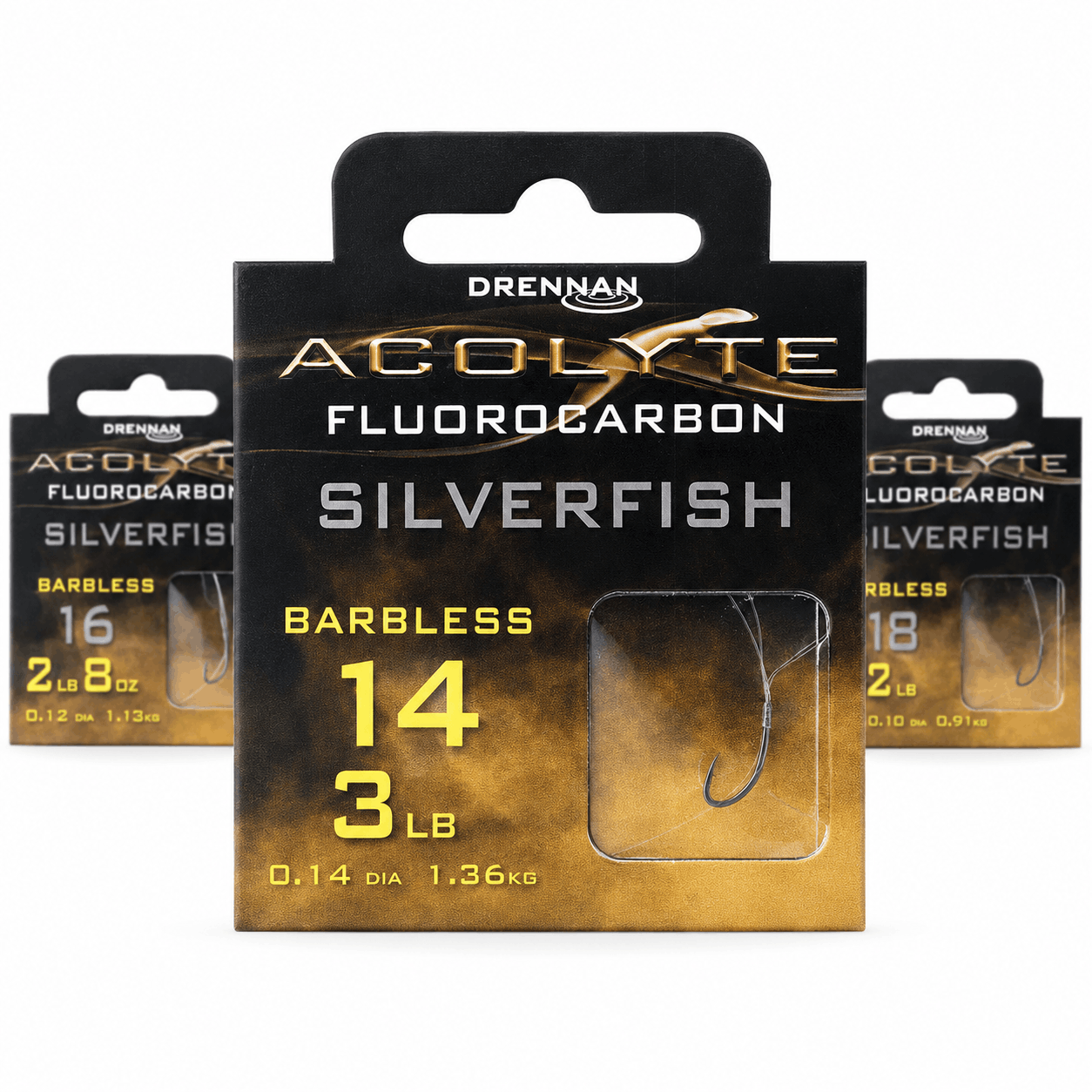 DRENNAN-ACOLYTE-SILVERFISH-BARBLESS-HOOKS-TO-FLUOROCARBON