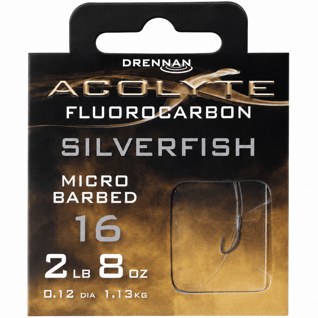 Drennan-Acolyte-fluorocarbon-silverfish-micro-barbed-size-16-012mm