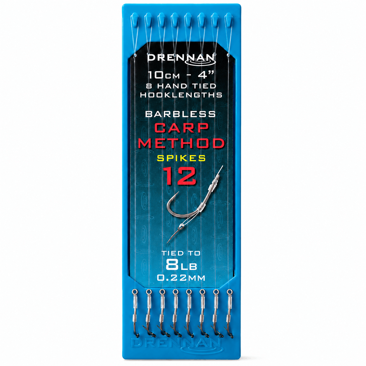 Drennan-carp-method-spikes-barbless-hooklengths-10cm-size-12-022mm