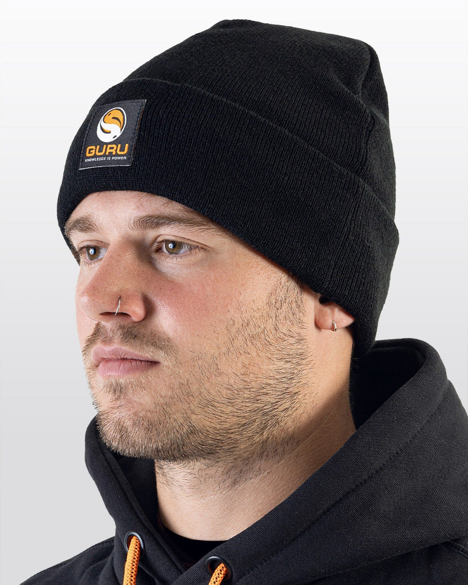 Guru black patch beanie