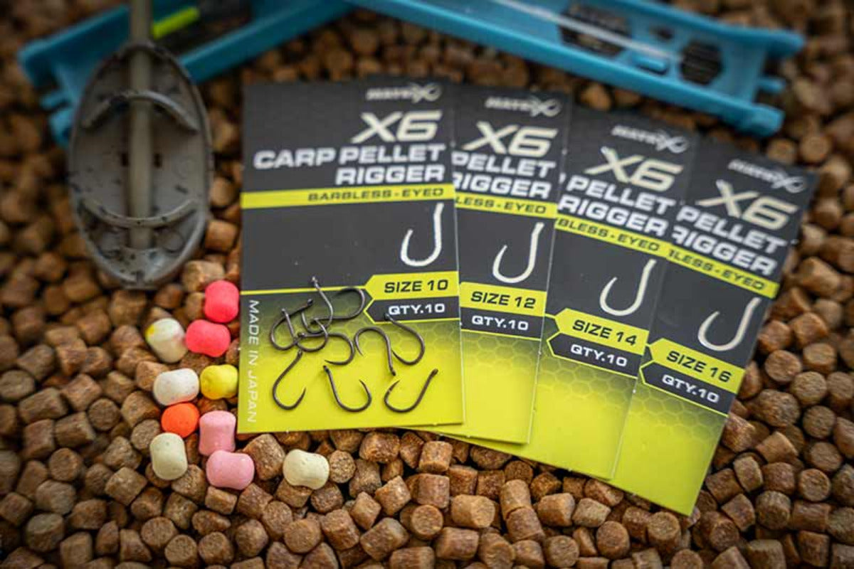 X6 CARP PELLET RIGGER BARBLESS EYED
