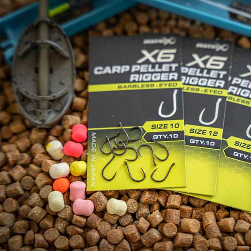 X6 CARP PELLET RIGGER BARBLESS EYED