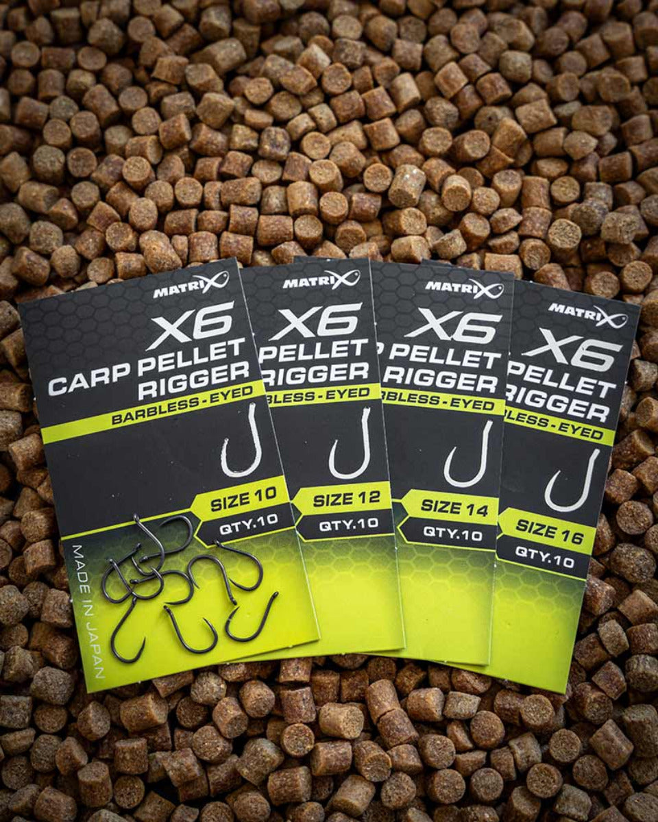 X6 CARP PELLET RIGGER BARBLESS EYED
