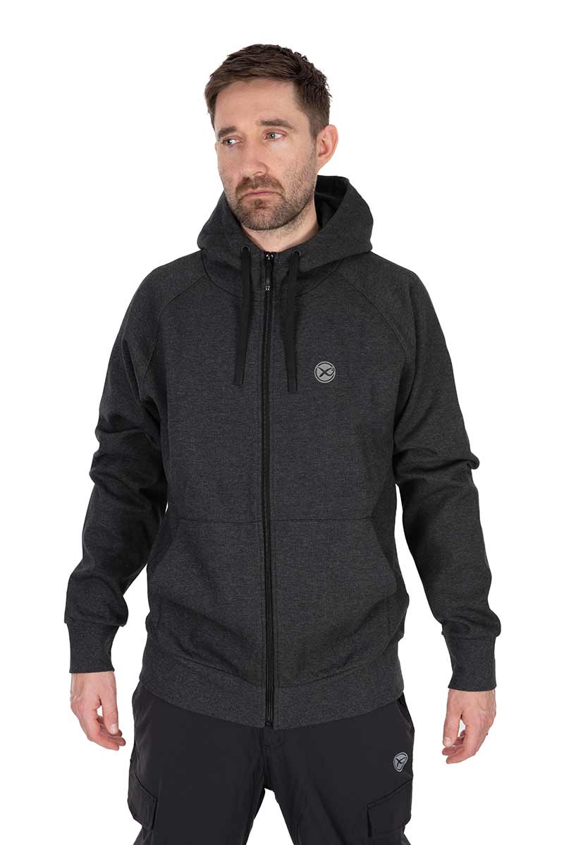 Matrix charcoal marl zip hoody