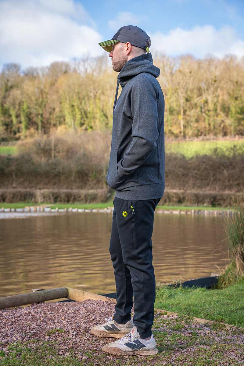 CHARCOAL MARL ZIP HOODY