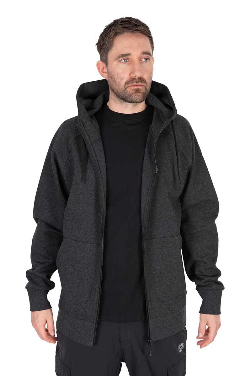 Matrix charcoal marl zip hoody