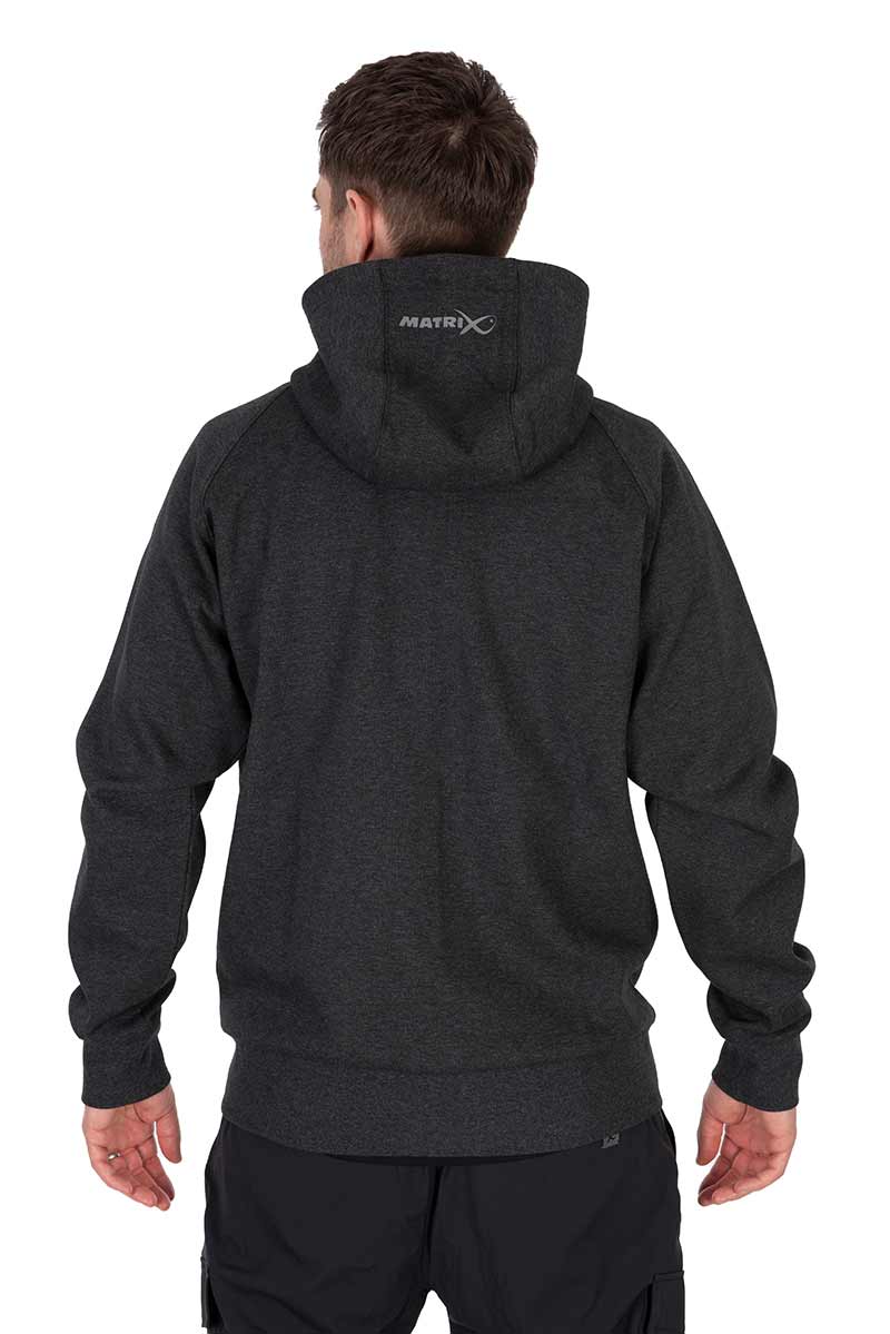 CHARCOAL MARL ZIP HOODY