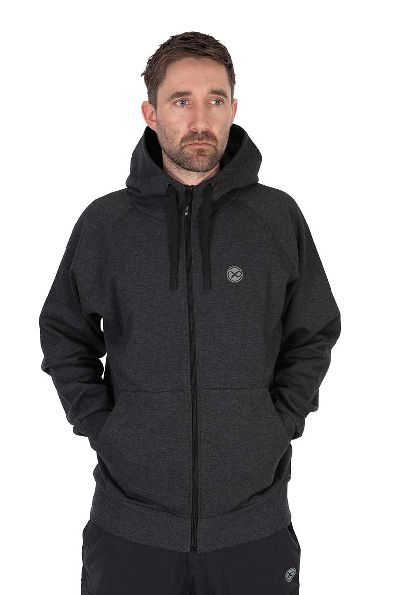 Matrix charcoal marl zip hoody