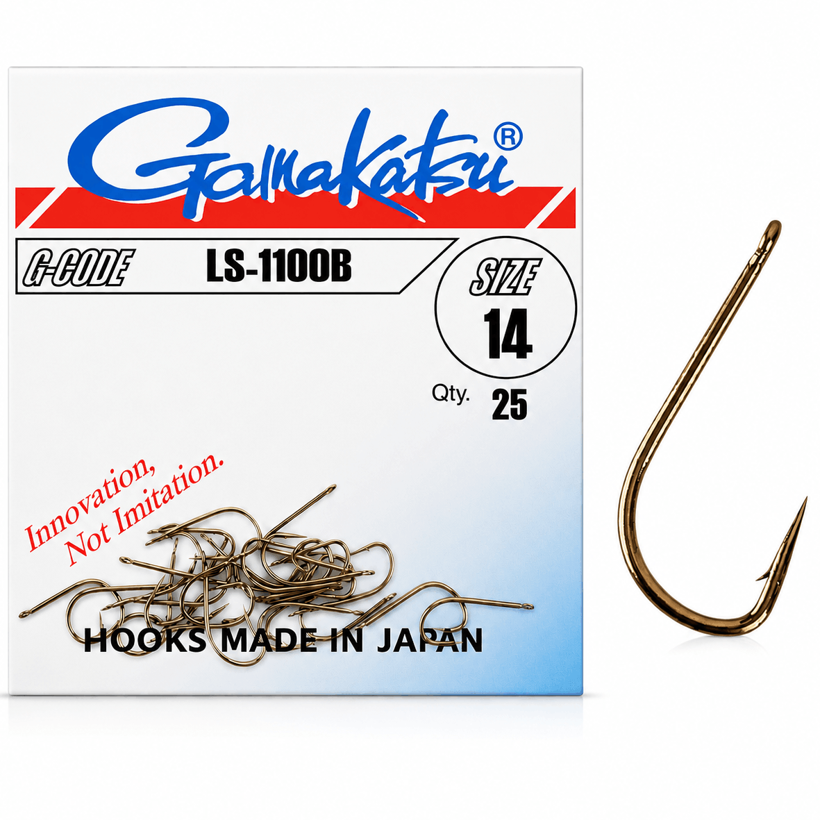 Gamakatsu-LS-1100B-Bronze-Barbed-size-14