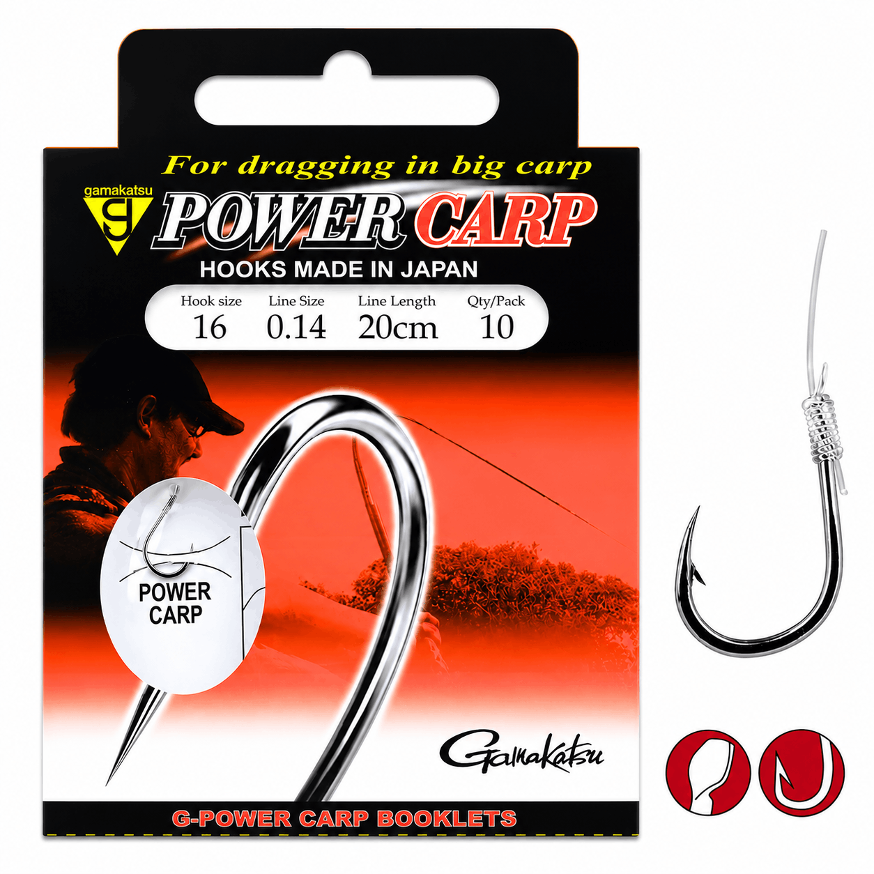 Gamakatsu-power-carp-booklet-onderlijn-20cm-size-16-014mm