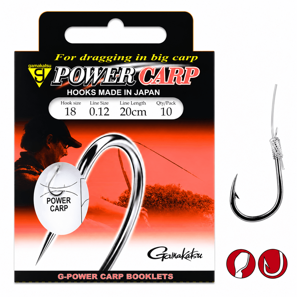 Gamakatsu-power-carp-booklet-onderlijn-20cm-size-18-012mm