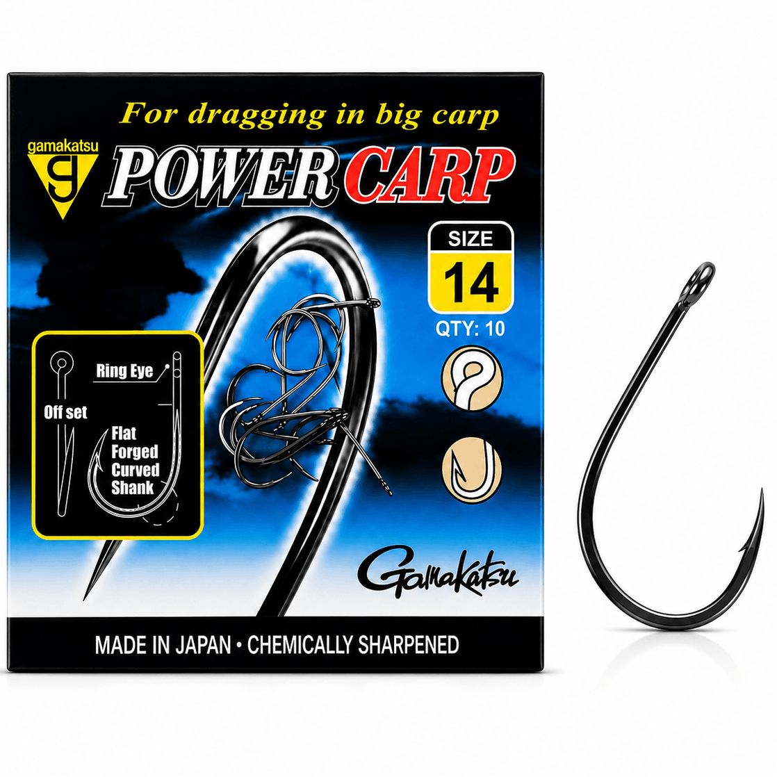 Gamakatsu-power-carp-eyed-barbed-size-14