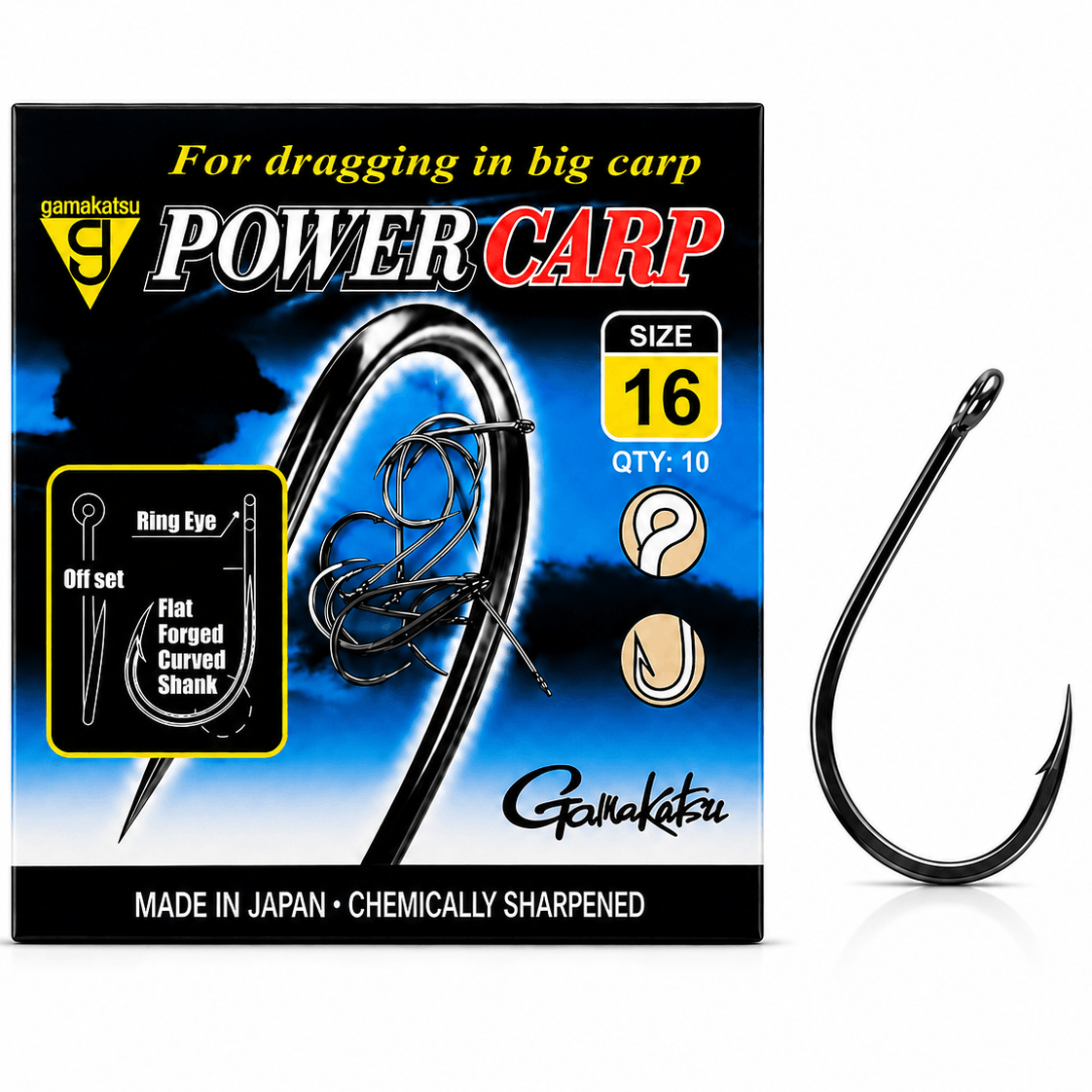 Gamakatsu-power-carp-eyed-barbed-size-16