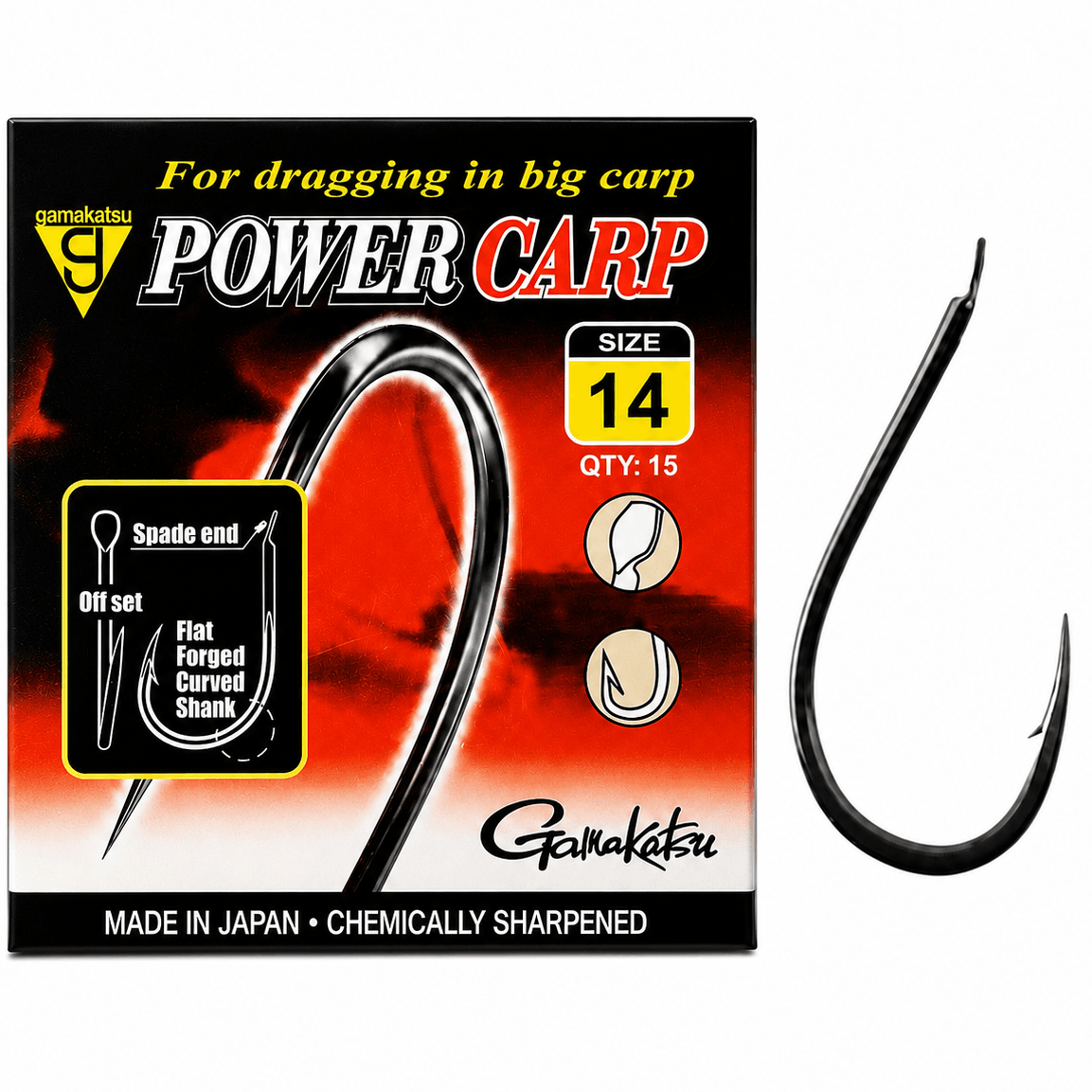 Gamakatsu-power-carp-spade-end-barbed-size-14