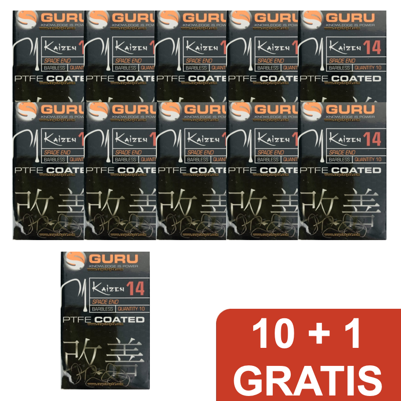 Guru Kaizen spade end barbless pakket deal