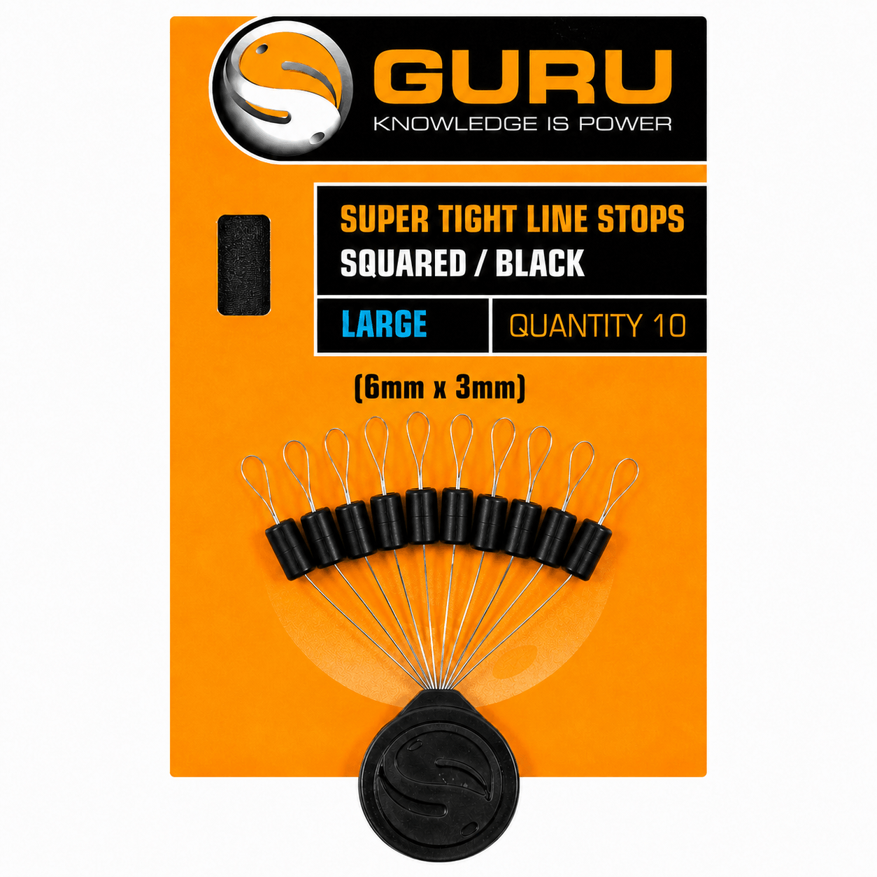 Guru-Super-Tight-line-Stops-Squared-Black-Large