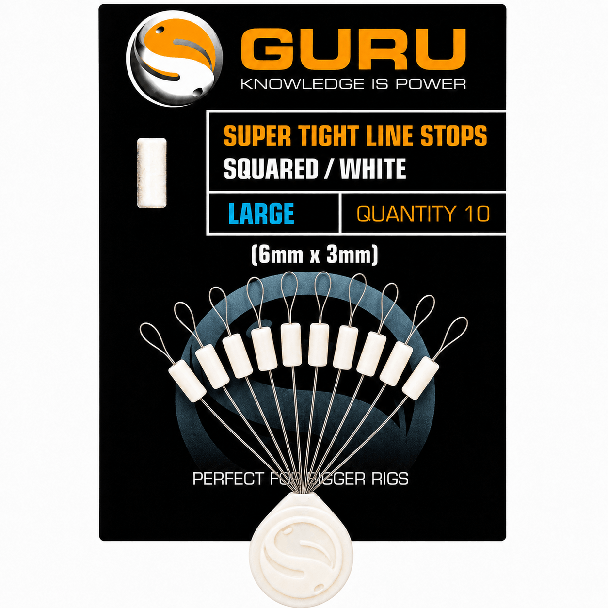 Guru-Super-Tight-line-Stops-Squared-White-Large