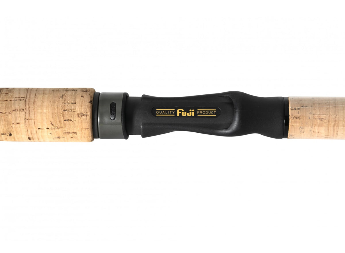 Guru Aventus SR Light Feeder, detail van Fuji-molenhouder en kurken greep