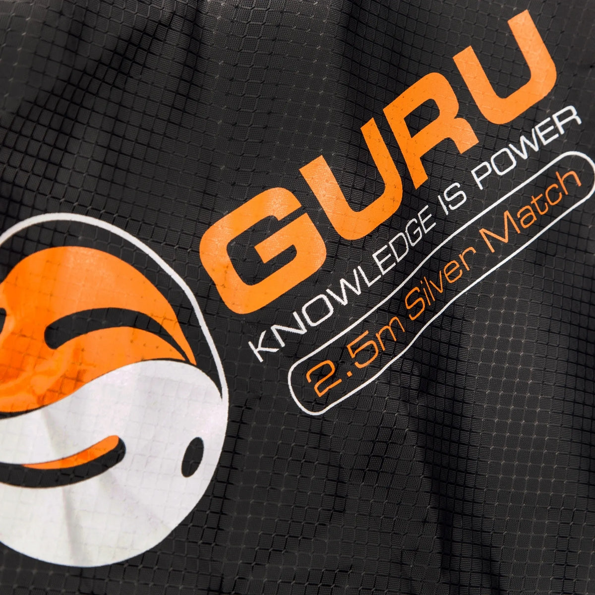 Guru Keepnet Silver Match – detail van de opdruk 2.5m Silver Match