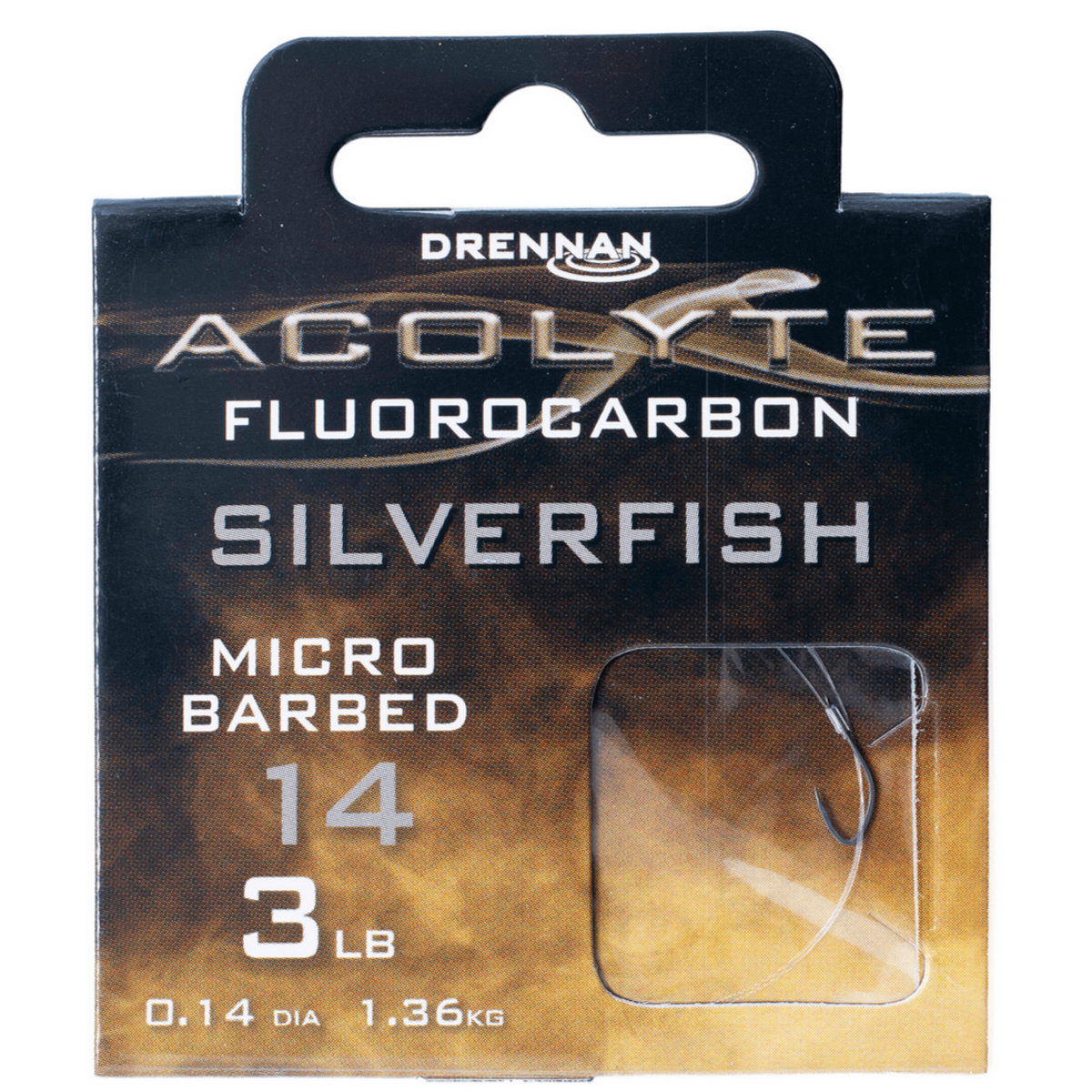 ACOLYTE SILVERFISH MICRO BARBED - HOOKS TO FLUOROCARBON 30CM