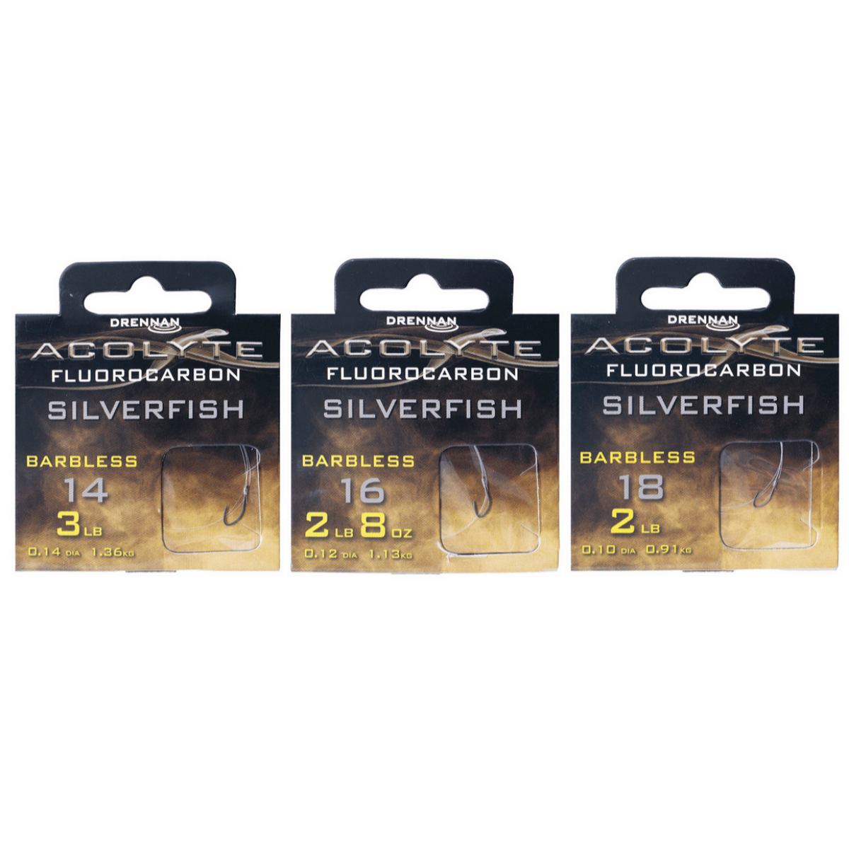 Drennan acolylte silverfish barbless - hook to fluorocarbon 30cm
