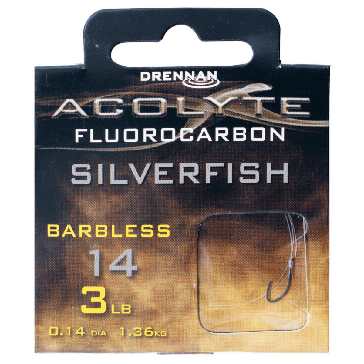Drennan acolylte silverfish barbless - hook to fluorocarbon 30cm
