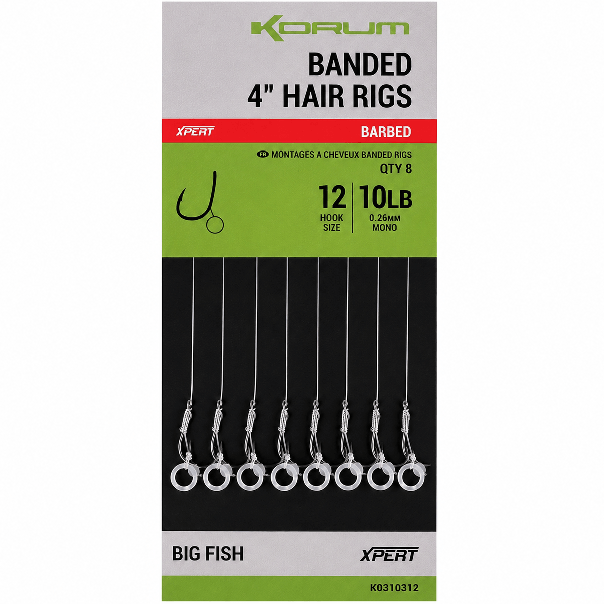 KORUM-BANDED-HAIR-RIGS-BARBED-10cm-size-14-026m