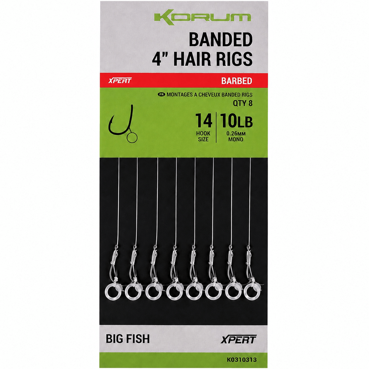 KORUM-BANDED-HAIR-RIGS-BARBED-15-inch-10cm-size-14-026m