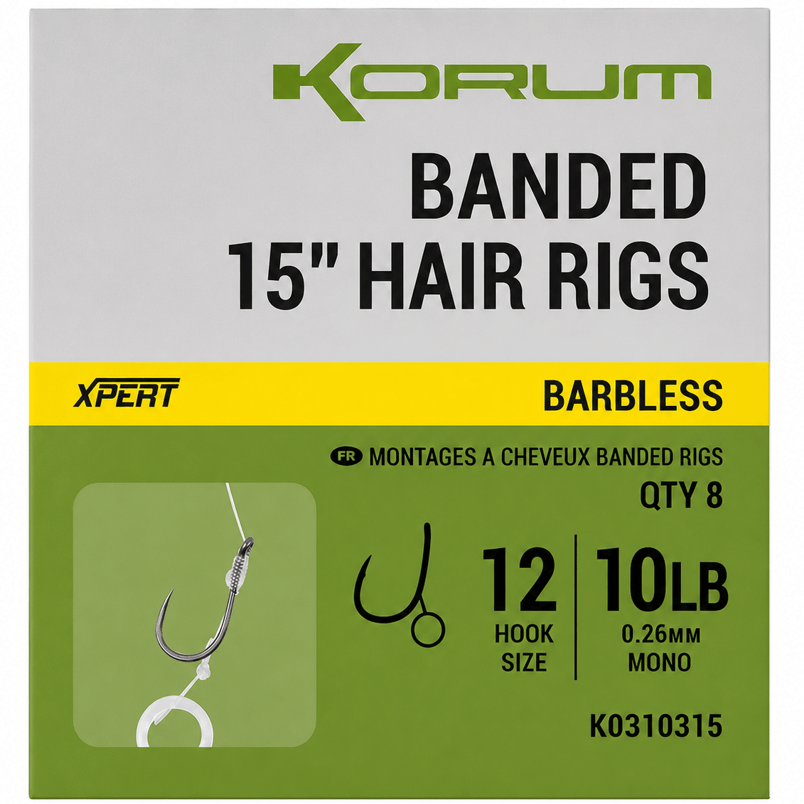 KORUM-BANDED-HAIR-RIGS-BARBLESS-15-Inch--size-12-026mm