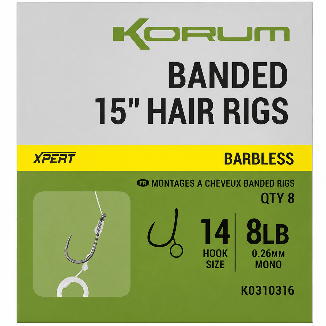 KORUM-BANDED-HAIR-RIGS-BARBLESS-15-Inch-size-14-026mm