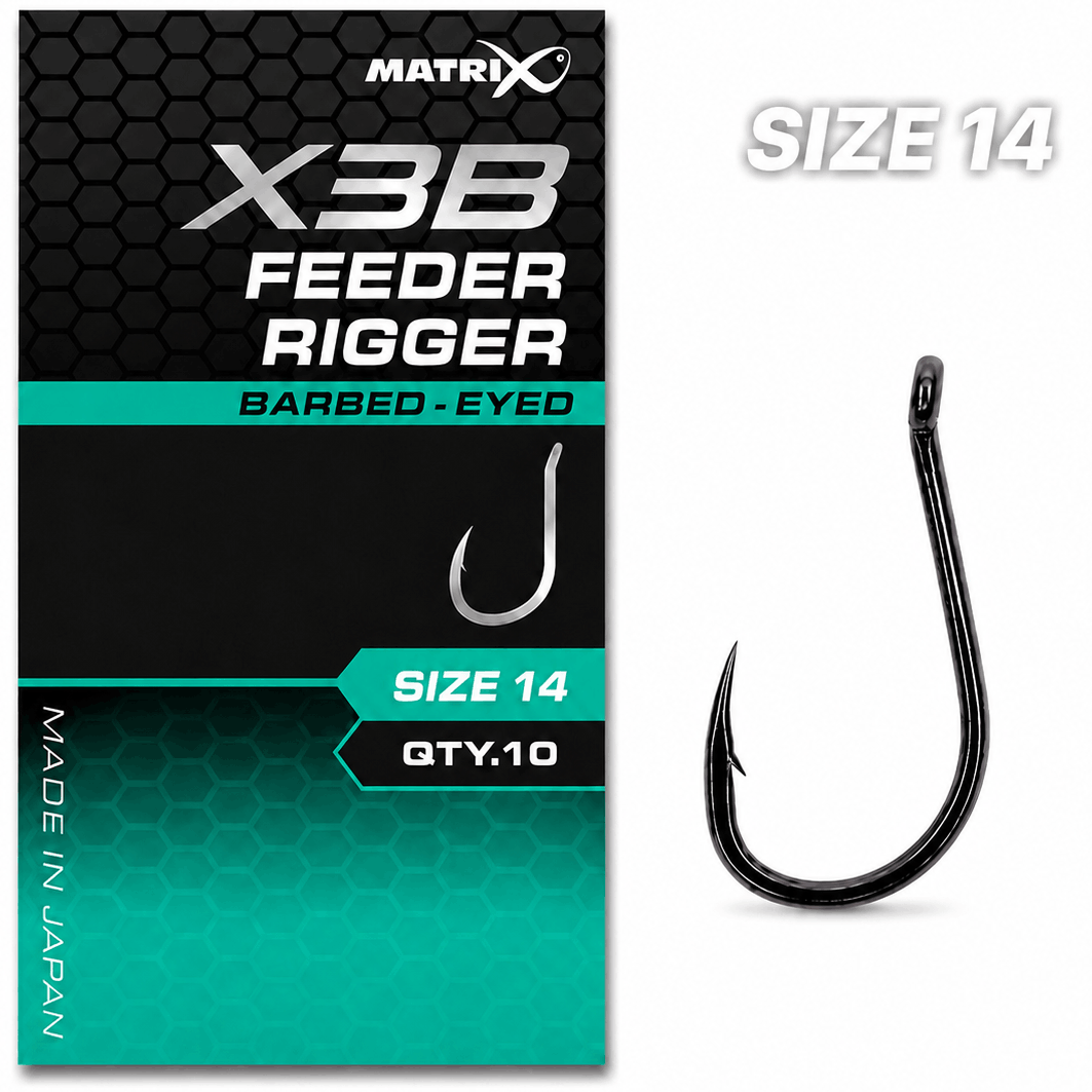 MATRIX-X3B-FEEDER-RIGGER-barbed-eyed-size-14