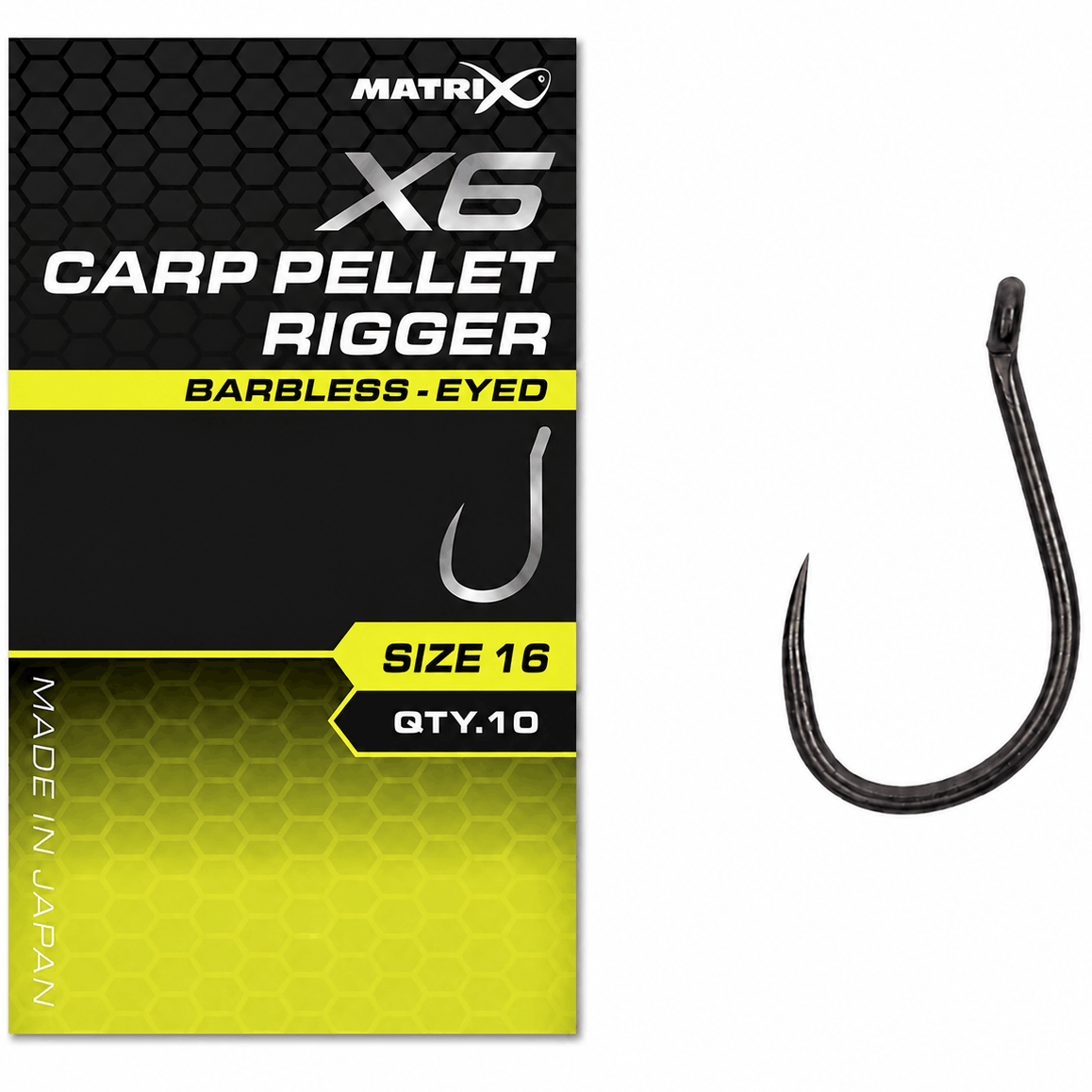 MATRIX-X6-CARP-PELLET-RIGGER-barbless-eyed-size-16