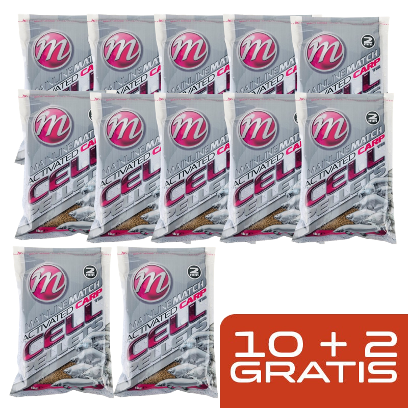 2mm MATCH ACTIVATED CARP CELL PELLETS 1kg - 10 + 2 GRATIS 🎁 Pakket Deal