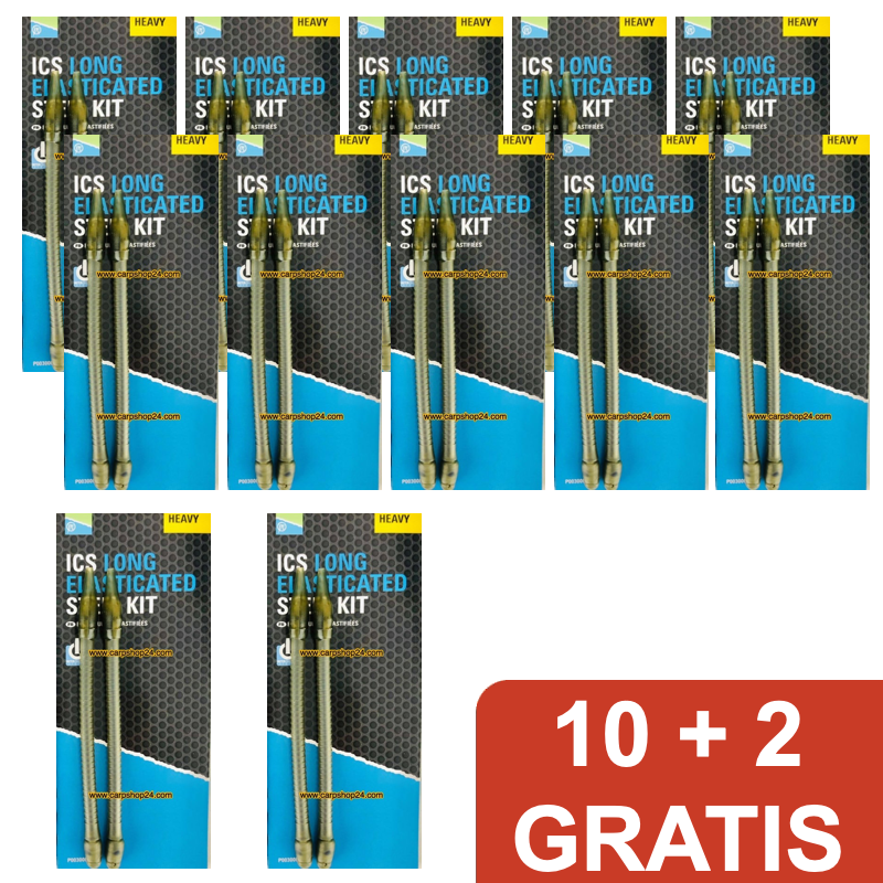 ICS ELASTICATED STEM KITS LONG/HEAVY - 10 + 2 GRATUITS 🎁 Offres Spéciales