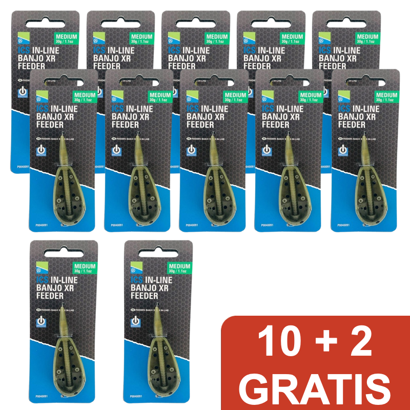 Preston ICS in-line-banjo-xs-feeder pakket deal