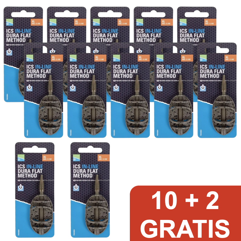 ICS IN-LINE DURA FLAT METHOD FEEDERS - 10 + 2 GRATUITS 🎁 Offres Spéciales