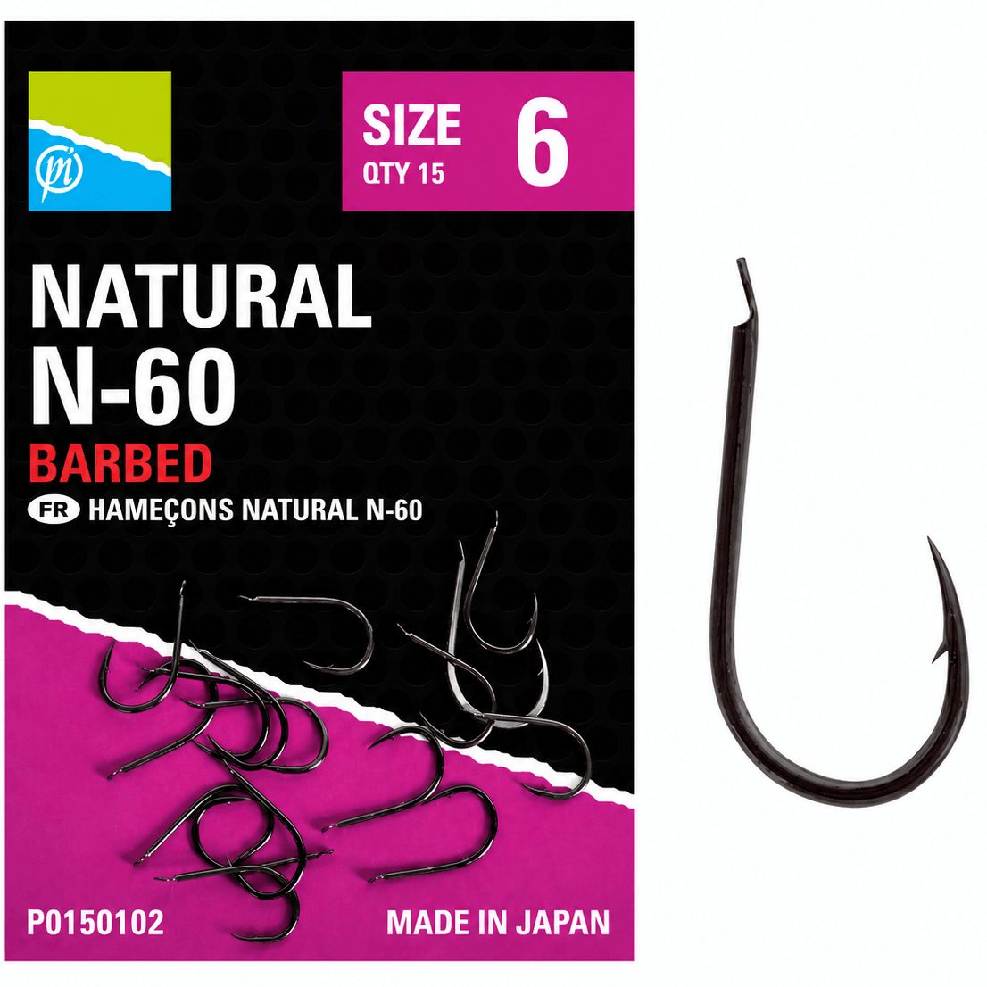 Preston-Natural-N-60-barbed-size-6