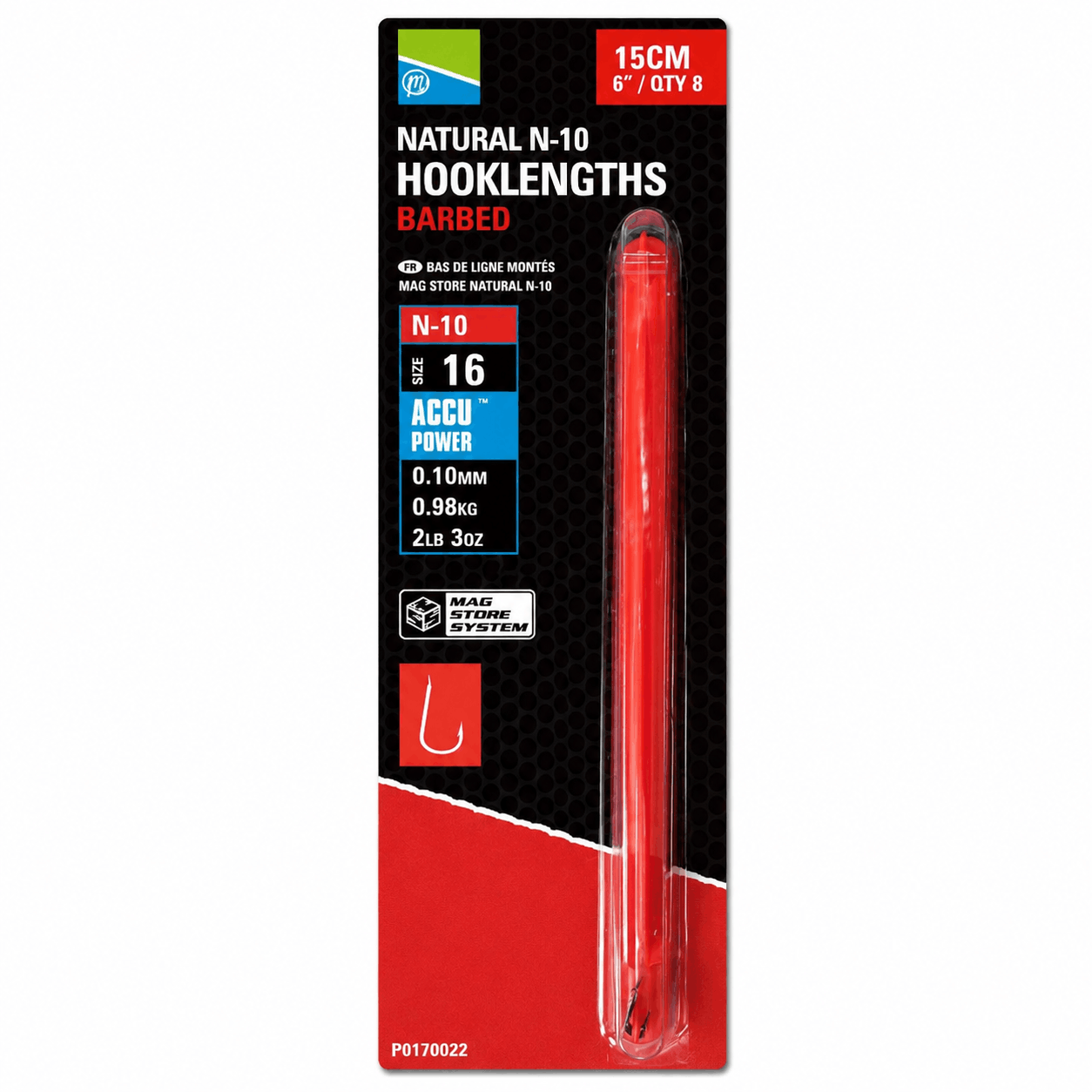 Preston-natural-N10-hooklengths-15cm-size-16-16mm