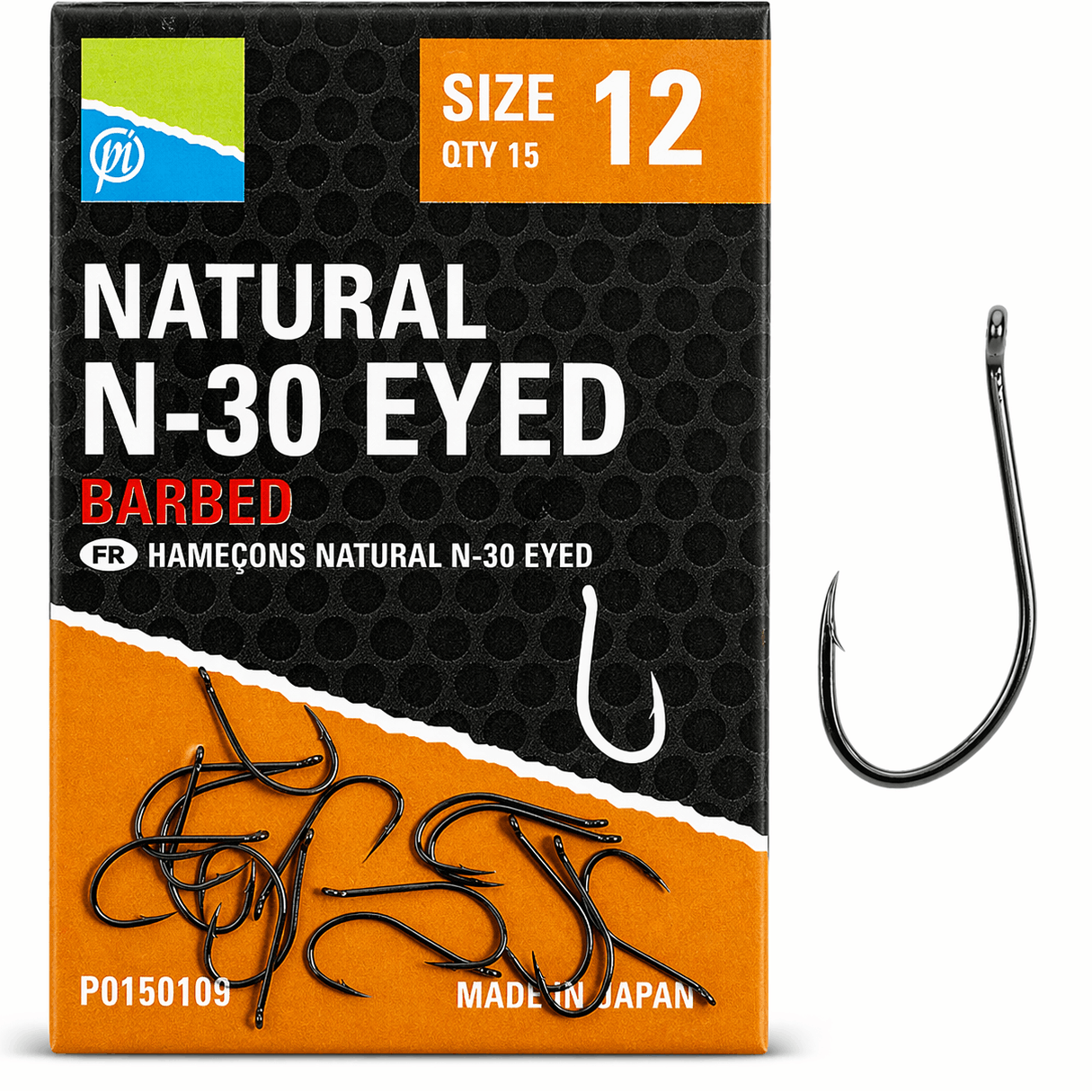 Preston-natural-n-30-eyed-barbed size 12