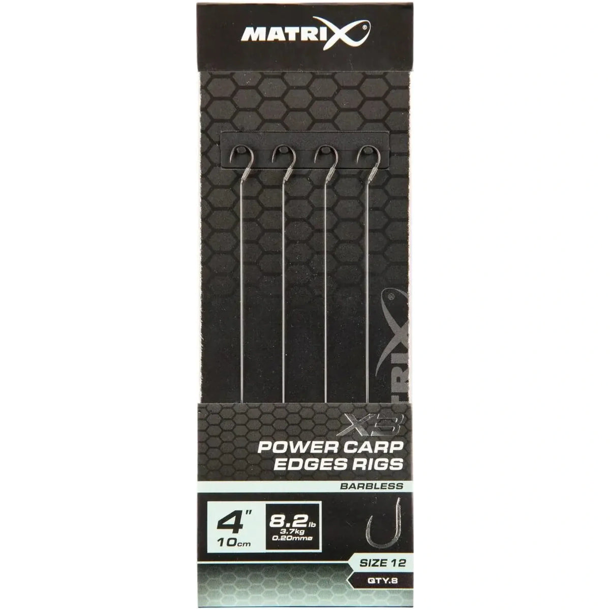 Matrix X3 Power Carp Edge Rigs 10 cm – verpakking haak 12, 0,20 mm, zonder weerhaak